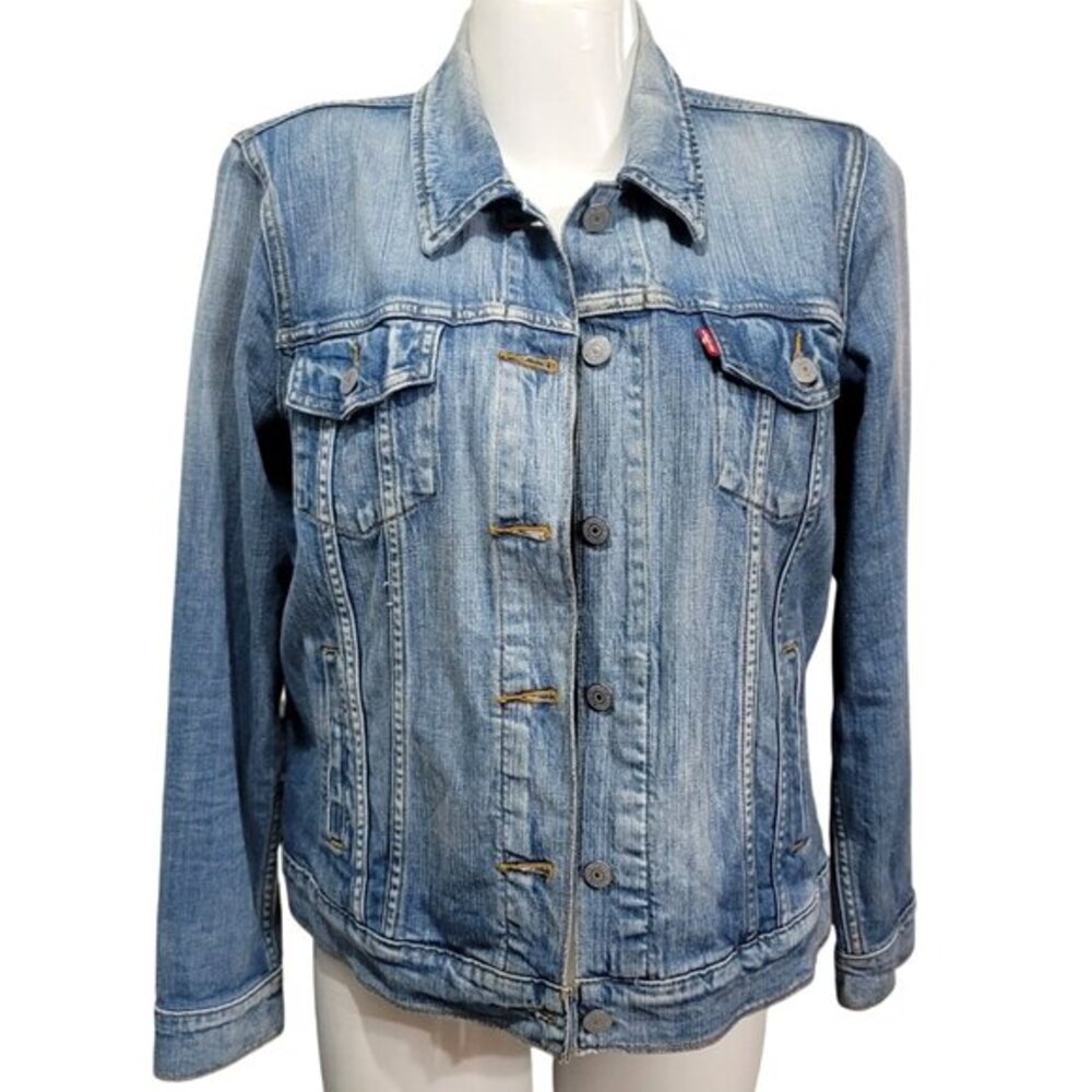 Vintage Levi's Denim Trucker Jacket XL Jean Blue XL - Picture 13 of 13